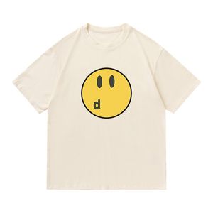 Man Tshirt Drew Short High -качественная базовая футболка для мужчин и женщин Пара футболка Smiley Face Print