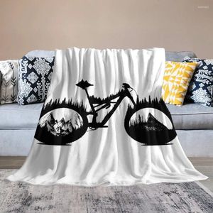 Blankets Mtb Mountain Bike Cycling Classic 10 Woollen Blanket Picnics Unique Tapestries Snug Resist Wrinkling