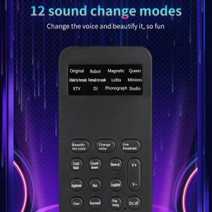 Microphones Mini Audio Switcher Sound New Mic Tool USB Voice Changer 12 Sound Change Lägen Microphone Live Sound Clear Justerbart