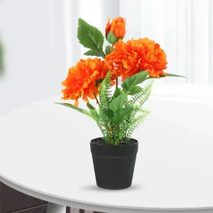 Decorative Flowers Simulated Peony Bonsai Faux Fake Potted Plants Artificial Silk Cloth In Ornaments Realistic