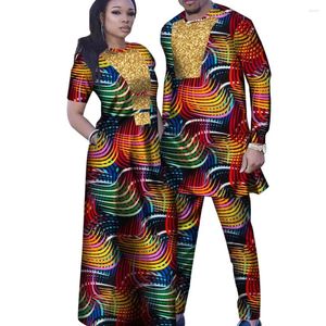 Sprzedaż odzieży etnicznej! Sukienki z nadrukiem dla kobiet dasiki afrykańskie stroje pary pasujące ubrania na bazin ślubny mężczyźni garnitują kurtka i setki spodni