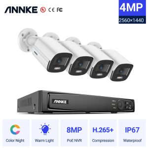 System Annke 8CH 8MP Ultra HD POE Network Video Security Sistema H.265 Surveillance NVR 4MP HD IP67 CAMERA POE a colori a colori nvr kit