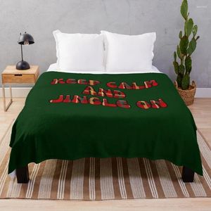 Blankets Keep Calm And Jingle On Throw Blanket For Winter Kid'S Dorm Room Essentials Heavy To Sleep