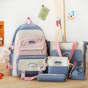 Bedding Sets 5 In 1 School Bag For Teenager Girls Boys Multifunctional Student Backpack Large Capacity Book Bags Women Schoolbag Travel Pack