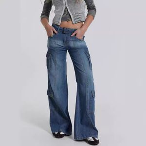 Cargo Jeans Hosen weibliche Jeans Damen Jeans Damen Designer Rock Revival Jeans Schwarze Jeans lässig Hochtütige Arbeitskleidung Hosen Hosen Retro Slim Fit