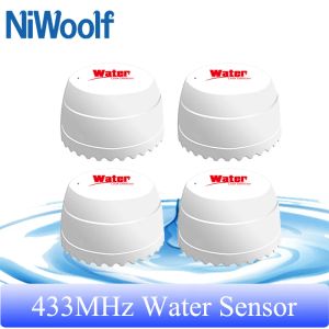 Detektor Wireless Wasserlecks Sensor 433MHz Hochwasseralarm Überlauf Wasserlecker Detektor Großhandel für ein Einbrecheralarmsystem für Heimsicherheit