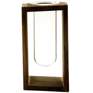 Vasen Holzluft Blumenständer Pflanzen Halter Glas Pflanzer Indoor -Propagation Station Terrarium Vase Hydroponik Mini