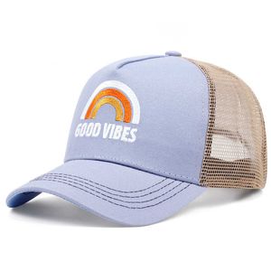 Dobre wibracje haftowany kapelusz baseballowy sporty sportowe mesh hat hat sunshade net hat