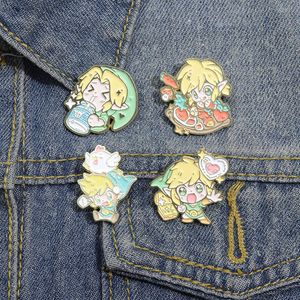 Japanische Mädchen Comic Anime Charaktere Emaille Pin süße Anime -Filme Spiele Hart Emaille Pins Sammeln Sie Metal Cartoon Brosch Rucksack Hutbeutel Kragen Lampelabzeichen