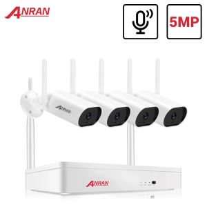 Система ANRAN 5MP Video Supriallance Kit Audio Camera Wireless NVR Kit System System 1920p Outdoor Waterpronation Camera Camera