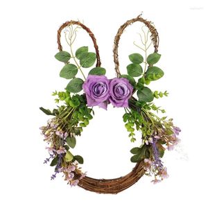 Decorative Flowers Happy Easter Home Outdoor Garden Door Wall Decoration Artificial