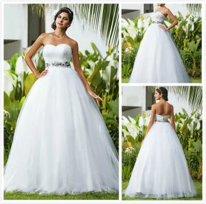 Abiti nuovi abiti da sposa da sposa da spalla classico classico senza tempo elegante lussuoso semplicemente sublime Tulle innamorato a pavimento con beadin