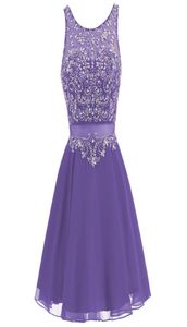 Crystal Cocktail Party Dress Rhinestone Beaded Short Prom Dresses 2021 See Through Back Homecoming Dresses Chiffon Sweet 16 Dress7847055