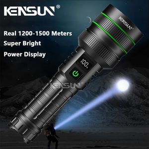 Super Long Range Tactical Torch High Power LED -ficklampa USB -laddningsbar stark ljuslampa utomhus bärbar lykta vattentät240325