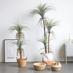 Decorative Flowers 1.4M Large Artificial Green Yucca Tree Potted Fake Tropical Landscape Sandy Plants Bonsai Home Mall Interior Garden