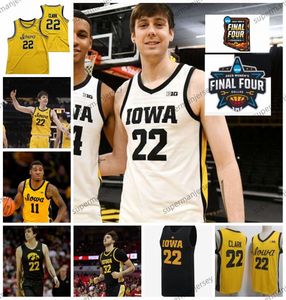 2024 Final Four 4 Jersey Iowa Hawkeyes Basketball NCAA College Caitlin Clark Luka Garza Joe Wieskamp CJ Fredrick Bohannon Connor Mccaffery Ulis Toussaint