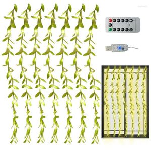 Dekorativa blommor vinstockar med ljus grönska led sträng ljus falska murgröna realistiska säkert batteridrivna älvor för