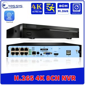 レコーダー8CH 8MP 4K POE NVRビデオレコーダーオーディオIPカメラH.265 CCTVシステムONVIF P2P互換性のあるDahua HikVision Surveillance Camera