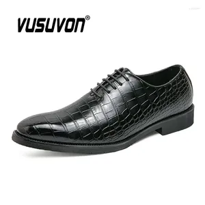 Casual Schuhe Größe 38 bis 46 Herren Oxford Flügel Tipp echte Leder Luxus Mode Schnüre -up Business Office Schwarzes Kleid flach für Jungen