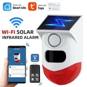 検出器wifi tuyaスマートアウトドアソーラーエネルギー赤外線ヒト探知器サイレンホームドアウェイガーデンファームナイトセキュリティアラートバーグラーアラーム