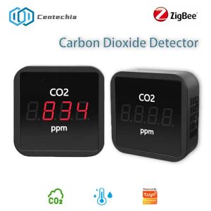 Rilevatore Tuya Smart Zigbee Anidride carbonica Detector CO2 TEMPERATURA Monitoraggio del monitor Tester Tester Alarmante rilevatore di gas di biossido di carbonio