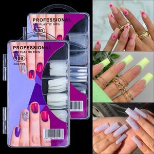 100pcs/box coffy cofty fakeails capsules capsules acrylic acrylic cover cover full tips tips false pressed على الظفر