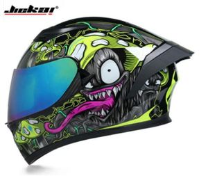 Casco da corsa Man Women Casco Capacete Full Face Helmet Motorcross Double Lens Elmets with Personality Horn4465618