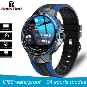 Saatler Rollstimi Yeni Akıllı Saat Erkek Kadınlar Kalp Hızı Monitörü IP68 Su Geçirmez Fitness Spor Modları Huawei Android iOS için Akıllı Saat