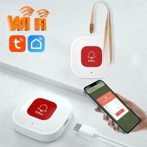 Button Tuya WiFi Smart SOS Call Button Wireless Caregiver Pager Phone Alert Transmitter Emergency Call Button for Elderly Patient