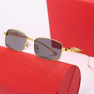 2024 Neue hohe Qualität 10% Rabatt auf Luxusdesignerin New Männer und Frauen Sonnenbrille 20% Rabatt auf Stereo -Leopardenkopf kleiner quadratischer Vollrahmen -Brillen Trend Sonnenbrassekajia