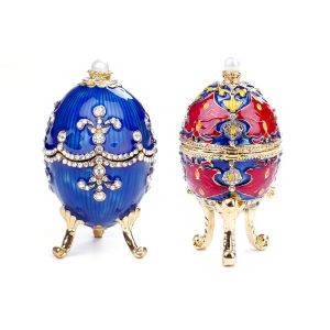 ディスプレイジュエリーオーガナイザーFaberge Eggs Jewelry Vintage Style Trinketストレージボックス