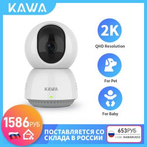 Kameror Kawa 2K IP -kamera WiFi Survalance Cameras 360 ° Smart Home Alexa Wireless inomhus Security Petbaby Track Monitor Se av Mobile