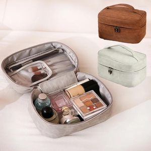 Förvaringspåsar sminkprodukter väska pu kosmetik säck rese arrangör utgör bolsa de almacenamiento bore trousse maquillage vieje handväskor