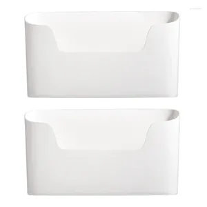 Kitchen Storage Pack Of 2 Wall Mounted Shelf Efficient Plastic Wrap Box Self Adhesive Organizers Rack For Cabinet Door