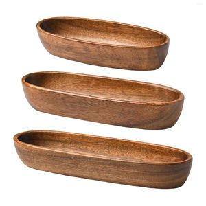 Bowls Wooden Serving Platter Snack Salad Plate Durable Tableware Japanese Tray Dried Fruit For Bathroom Countertop