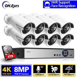 System H.265 8MP SONY CCTV Video Surveillance Kit 8CH Face Detection POE NVR 4K Outdoor POE IP Cameras Ecurity Camera System Set 4TB