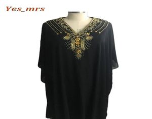 Настоящий образ Длинный арабский исламская одежда для женщин Абая в Дубай Кафтане Мусульманские арабские вечерние платья v Шея шифоновые бусинки вечеринка p3883555