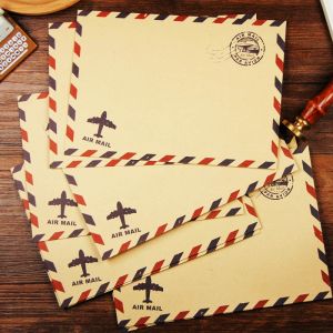Конверты Kraft Air Mail конверты, белые свадебные конверты, коричневая бумажная конверт, конверты приглашения, винтажная авиапочтная упаковка 50 шт./Лот