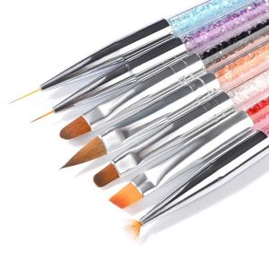 2024 Professional Nail Art Brushes For Manicure Rhinestone Acrylic Paint Nail Brush Set UV Gel Polish Nails Lining Pen Gradient Brush - for