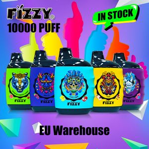 Original disposable vapes 10k Puff vaper Electronic Cigarette Rechargeable Prefilled e cig puffs 10 flavors FIZZY Great pod EU warehouse Fast Free shipping