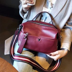 Shoulder Bags Luxury Designer 2024 Genuine Leather Crossbody Woman's Handbag For Girl Ladies Solid Casual Messenger Tot