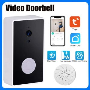 Doorbells Tuya Video Doorbell Smart Security Wireless Outdoor Camera Infrared Night Vision Two Way Visual Intercom Security Guard