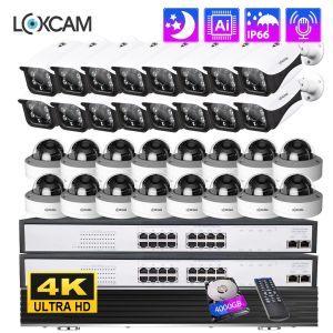 System LOXCAM H.265 32CH 4K CCTV Security Camera System 8MP Audio Record Vandalproof indoor outdoor Poe Camera Video Surveillance Kit