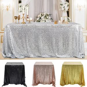 Sequin Table Cloth Rectangular Glitter Tablecloth Rose Gold Silver black for Wedding Birthday Party Event Home Decor 240322