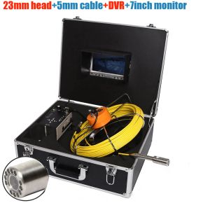 Sistema 40m DVR Sistema de câmeras de inspeção de esgoto da parede de parede à prova d'água DVR Câmera de endoscópio de vídeo com 12leds