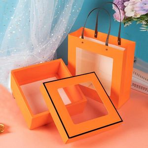 Enrole um conjunto de embalagens de caixa de janela com bolsas de casamento presentes de casamento diy dia dos namorados e ano natal