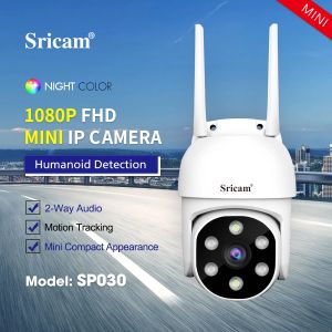 Kameror SRICAM SP030 1080P Mini Security IP Camera utomhusvideoövervakning Onvif Mobil E -post Alarm Push PTZ Rotation Bullet CCTV Cam