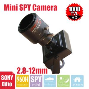 Kameror UVUSEE CCTV Sony Effio 1000TVL 960H 2.812mm Varifocal Zoom Lens Security Camera D/N Mini Surveillance Camera