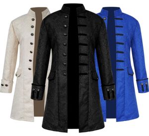 Gentlemen Men039s Coat Fashion Steampunk Giacca a cottura vintage con rivestimento vittoriano con abito vittoriano MEN039s costume uniforme3190193