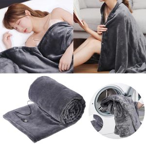 Blankets Taupe Fleece Blanket Electric Heated Shawl Battery Operated USB For Women Heating Scarf Flannel Warm Cape Fast